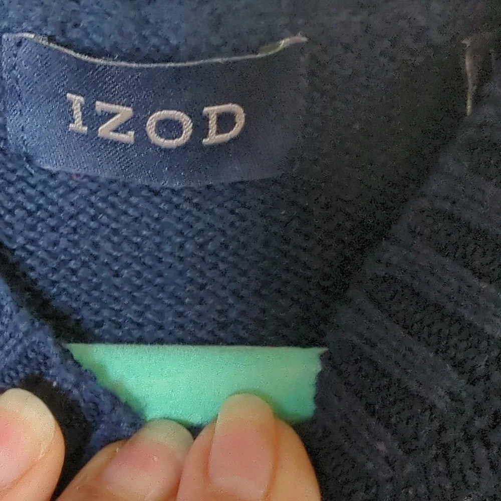 Izod Men's Navy Cotton  Sweater Large